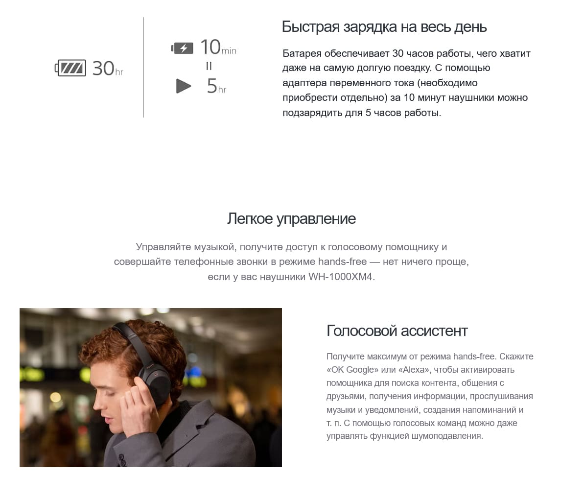 Беспроводные наушники с шумоподавлением WH-1000XM4 Sony hi-store